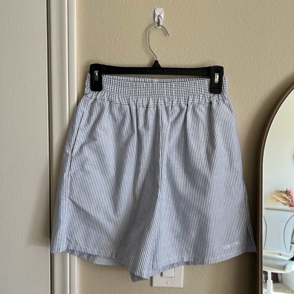 Djerf Avenue Blue Striped Women Shorts
